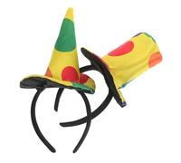 Didiseaon 2pcs Clown Costume Headband Soft Clown Hat and Pointed Hat for Carnival Circus Costume Accessories Party Favor Halloween and Festival Use