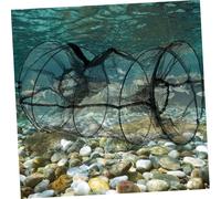 Didiseaon 2pcs Collapsible Crab Traps Portable Nylon Fishing Net for Shrimp Crayfish Fish Foldable Bait Cage with Resilient Fabric for Outdoor Recreational and Professional Use