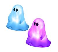 Didiseaon 2Pcs Colour Changing Halloween Ghost Lamps Resin LED Night Lights for Home Bar Mall Ghost Shaped Family