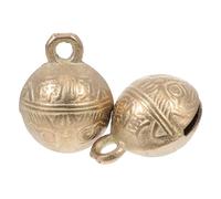 Didiseaon 2Pcs Copper Pet Bells Clear Sound Hanging Ornaments for Dog Collars Vintage Style Pendant Accessories with Crisp Tone for Wide Use