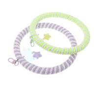 Didiseaon 2pcs Cotton Rope Bird Perch Swing with Cloud Charms Chew Friendly Parakeet Ladder for Interactive Play and Cage Entertainment Space Saving Design for Budgies and Lovebirds
