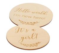 Didiseaon 2Pcs Creative Wooden Cards Newborn Growth Commemorative Cards for Cherishing Precious Moments for Social Media Sharing and Photo Albums