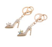 Didiseaon 2pcs Crystal Rhinestone High Heel Charm Pendant for Women Alloy Shoe Keychain with Sparkling Details Easy Attach Car Purse Bag Decor Accessories