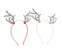 Didiseaon 2pcs Deer Horn Hairbands with Bell Decor Creative Festival Headpieces for Adults and Durable and Comfortable Design for Christmas Parties and Celebrations