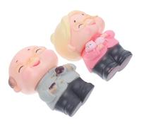 Didiseaon 2pcs Desktop Doll Ornaments Couple Cake Topper 2.36x2.01x1.89 Inch Pvc Reusable Decoration Creative Lovely Style for Home and Mini Landscaping