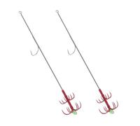Didiseaon 2pcs Double-layer Squid Hooks Red Stainless Steel Multi-hook Design Wear-resistant Assist Hooks for Outdoor Fishing Enthusiasts Targeting Octopus and Squid