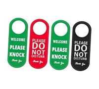 Didiseaon 2Pcs Double-sided Leather Do Not Disturb Door Sign for Hotels Offices Meetings Privacy Indicator Hanger with Red Green Status for Rooms Clinics Surgery