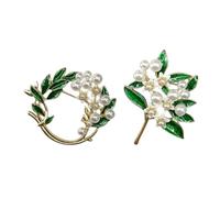 Didiseaon 2pcs Elegant Pearl Corsage Bouquet Wreath Brooches with Smooth Polished Edges Charming Floral Design for Weddings Banquets Parties and Business Events