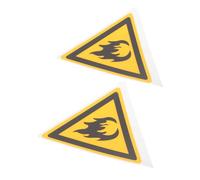 Didiseaon 2pcs Fire Warning Signs Flammable Hazard Labels 100mm Equilateral Triangle Self-adhesive Stickers for Industrial Safety and Fire Prevention