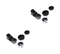 Didiseaon 2pcs Fisheye Wide Angle Macro Lens for Smartphones Clip Professional Lens Silver Photography for Devices