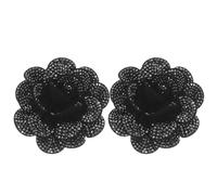 Didiseaon 2pcs Floral Brooch Pins with Rhinestones and 3d Mountain Tea Flower Design, Elegant Flower Hair Clips for Women, for Weddings, Parties and Special Occasions
