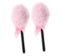 Didiseaon 2pcs Fluffy Makeup Powder Puff Soft Skin-friendly Face Puff for Loose Powder Application Pink Candy Handle for All Skin Types Easy to Clean
