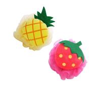 Didiseaon 2pcs Fruit Shaped Mesh Bath Sponge Set for Shower Plush and Nylon Material, Providing Comfortable Feeling and Rich Lather, Cute Bath Sponge Puff for Women