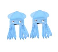 Didiseaon 2Pcs Funny Octopus Hat Novelty Sea Animals Party Caps for Men Women, Blue Octopus Headwear Suitable for Halloween Birthday Festival and Travel