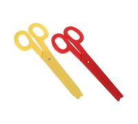 Didiseaon 2pcs Giant Clown Scissors Prop Lightweight Plastic Shears for Carnival Costume Red Yellow Oversized Safe Dress Up Accessory for Halloween Cosplay Theater Performances