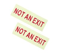 Didiseaon 2pcs Glow Dark Not An Exit Warning Signs Self Adhesive Door Safety Labels Emergency Indicator for Walls and Doors Visible in Darkness for Enhanced Evacuation Guidance
