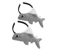 Didiseaon 2pcs Grey Shark Headbands for Women, Soft Cartoon Hair Hoops for Makeup, Spa, and Shark Theme Party Accessories