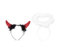 Didiseaon 2pcs Halloween Devil Horns Headbands Angel Costume Hair Clips Themed Party Accessories for Cosplay Unique Practical Design for Halloween Events