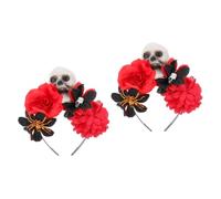 Didiseaon 2pcs Halloween Skull Rose Hairband Skull Headband Flower Headband Hair Accessories Cosplay Costumes Props