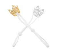 Didiseaon 2pcs Hamster Crown Adjustable Pet Royalty Headwear for Small Animals Including Rabbits Guinea Pigs Fancy Dress Tiara Party Photo Props in Gold Silver