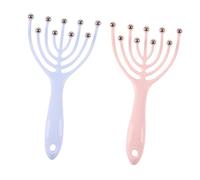 Didiseaon 2pcs Handheld Head Massager Stress Relief Tool with Carbon Steel Beads and Pp Material Pink and Blue Promotes Head Acupoint Massage for Women Scalp Massage