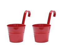 Didiseaon 2pcs Hanging Flower Pot Hanging Planter Metal Iron, Detachable Hook, Large Red, Space-Saving, for Garden and Living Room, for People Who Love Planting Flowers