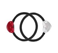 Didiseaon 2pcs High Elasticity Heart Hair Bands Valentine Day Hair Ties Strong Hold Soft Ponytail Holders for Women Accessories