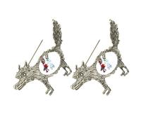 Didiseaon 2pcs Hollow Wolf Brooch Vintage Design Lapel Pin for Backpacks Shirts and Coats Dress Pins for Weddings Parties and Formal Events