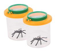 Didiseaon 2Pcs Insect Viewer Magnifying Box with Dual Lenses for Yellow Educational Container for Outdoor Exploration and Bug Collection Science for Boys