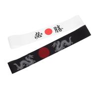 Didiseaon 2pcs Japanese Bandana Headbands for Karate and Cooking, Comfortable Polyester Material with Stylish Warrior Print, Multifunctional Use for Outdoor Sports and Daily Casual Wear