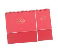 Didiseaon 2pcs Large Desk Calendar with Twin Wire Binding Standing Flip Desktop Planner for Home Office School Daily Habit Tracker and Schedule Organizer Red Vintage Style