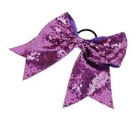 Didiseaon 2pcs Large Sequin Bowknot Hair Scrunchies for Boys and Girls Deep Purple Ponytail Holders Glitter for Girls Hair Accessories