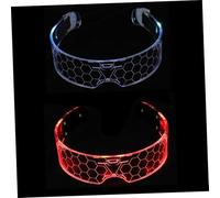 Didiseaon 2pcs LED Light Emitting Glasses Colorful Flashing Eyewear for Parties Festivals Concerts Comfortable Fit Eyeglasses Prop for Holiday Bar Rave Events
