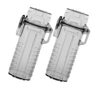 Didiseaon 2pcs Lighter Sleeve Case Transparent Dual-use Protective Cover with Cigarette Storage for Outdoor Camping Lightweight Holder