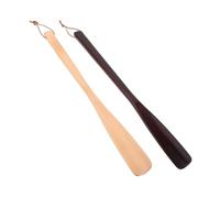 Didiseaon 2pcs Long Handled Wooden Shoe Horns Ergonomic Design for Seniors Adults Lightweight Durable Shoe Helper at Home the Go