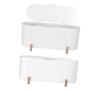 Didiseaon 2pcs Makeup Organizer Cosmetic Storage Box Multi-grid Design for Swabs and Makeup Sponges on Dressing Table