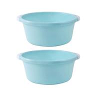 Didiseaon 2pcs Medium Sky-blue Wash Basin Durable Plastic Foot and Face Basin for Bathroom and Kitchen Use Anti-slip and Design for Family and Personal Care