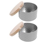 Didiseaon 2pcs Metal Cookie Tins with Elegant Design for Cake Tin Storage and Candy Storage Jar, Iron Biscuit Containers Keeping Baked Goods Fresh for Birthday Parties and Office Sharing
