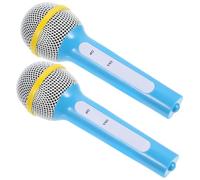 Didiseaon 2Pcs Microphone Props Lightweight Plastic Microphones for Role Play Party Favor Portable Pretend Singing Fun for Boys