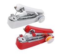 Didiseaon 2Pcs Mini Handheld Sewing Machine Portable Manual Cordless Quick Stitcher for Clothing Repair Jeans Home DIY Lightweight and Compact for Travel and Beginners
