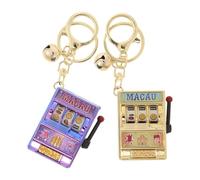 Didiseaon 2Pcs Mini Lucky Slot Machine Keychain Keyrings for Creative Festival Birthday Cake Decor and Las Theme Party Decorations