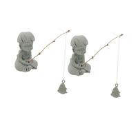 Didiseaon 2pcs Miniature Fishing Boy Figurine Realistic Sitting Fisherman Decorations for Aquarium Desktop Garden Bonsai Fishing Statue for Fish Tank Terrarium Indoor Outdoor Display
