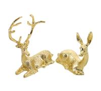 Didiseaon 2Pcs Modern Reindeer Figurine Nordic Style Lightweight Deer Statue for Desktop Home Decoration Compact Creative Tabletop Ornament for Living Office Garden Display