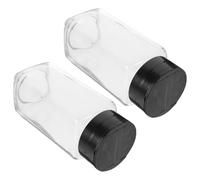 Didiseaon 2pcs Multipurpose Glass and Plastic Salt Jars 120ml Wear-Resistant Seasoning Bottles for Outdoor Barbecue Use