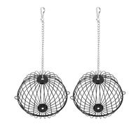 Didiseaon 2pcs Nest Silk Storage Basket Hanging Suet Ball Bird Feeder Outdoor Garden Window Rabbit Hay Ball Cage Chicken Food