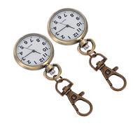 Didiseaon 2pcs Nursing Pocket Watch Keyring Set for Nurses with Big Watch Face Design and Accurate Time, Alloy and Titanium Metal Material, for Travel and Use