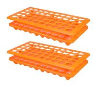 Didiseaon 2pcs Orange Plastic Test Tube Rack for Laboratory Use, 50-holes Rectangular Design with Built-in Drainage Channels and Ventilation Gaps, for Efficient Sample Management on Standard