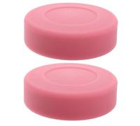 Didiseaon 2pcs Pink Pvc Street Hockey Pucks, Matte Finish Flat Ice Hockey Training Puck Set, Indoor and Outdoor Sports Practice Equipment