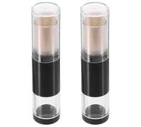 Didiseaon 2pcs Press-top Refillable Powder Brush Set with Foundation and Blush Brushes with Synthetic Fiber Bristles Suitable for Loose Powder Application and On-the-go Touch-ups