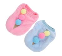 Didiseaon 2pcs Puppy Vest Dog Cosplay Clothes Breathable Coral Fleece Warm Cartoon Design Approx.25 Cm/9.84 Inch Bust Party Occasion Rabbit Clothes for Mini Cats
